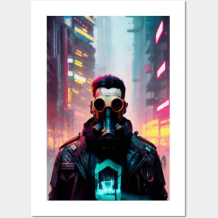 Abstract Cyberpunk Man Posters and Art